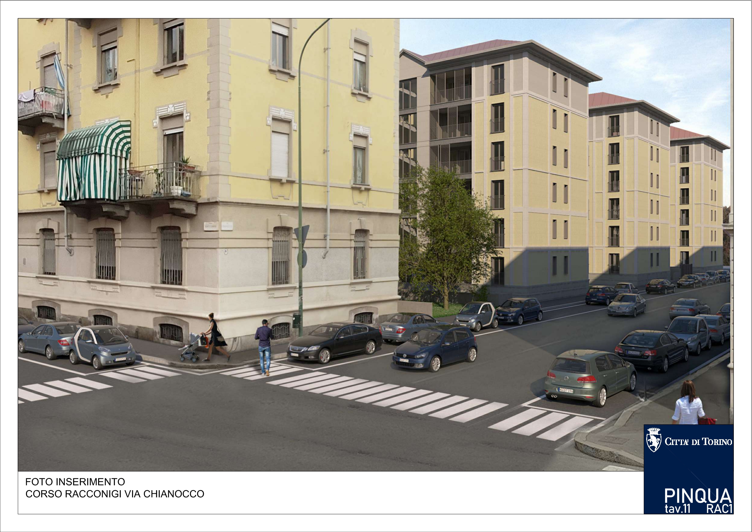 Corso Racconigi-via Chianocco dopo la riqualificazione_render
